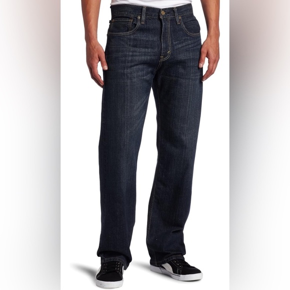 Men’s Dark Wash 569 Loose Straight Fit Levi Jeans - Picture 1 of 6